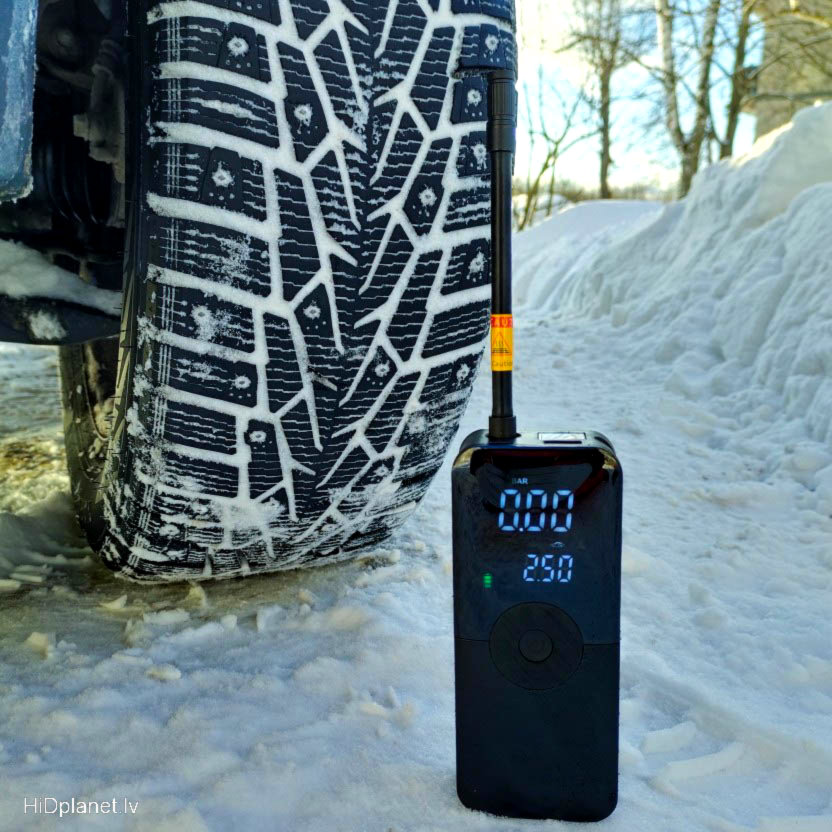 Portatīvs akumulatora auto kompresors riteņiem