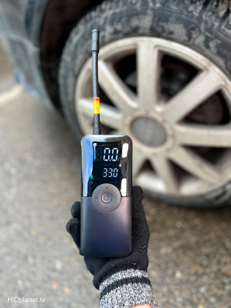 Portatīvs akumulatora auto kompresors riteņiem