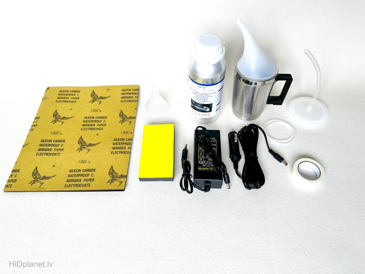 Komplekts lukturu caurspīdīgumu atjaunošanai.