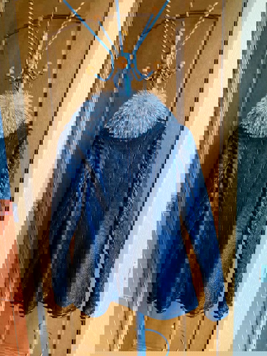 Премиальная зимняя куртка / дублёнка из натуральной овчины с мехом писца