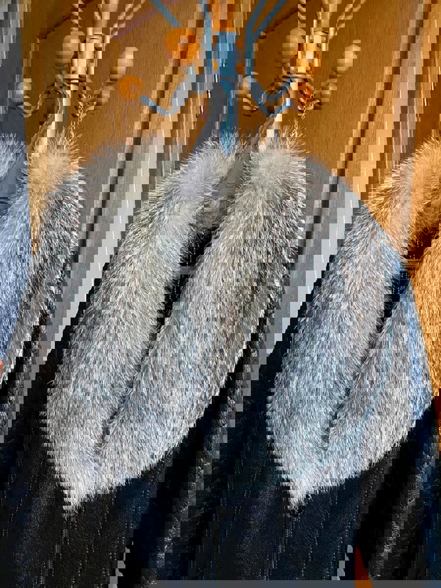 Премиальная зимняя куртка / дублёнка из натуральной овчины с мехом писца