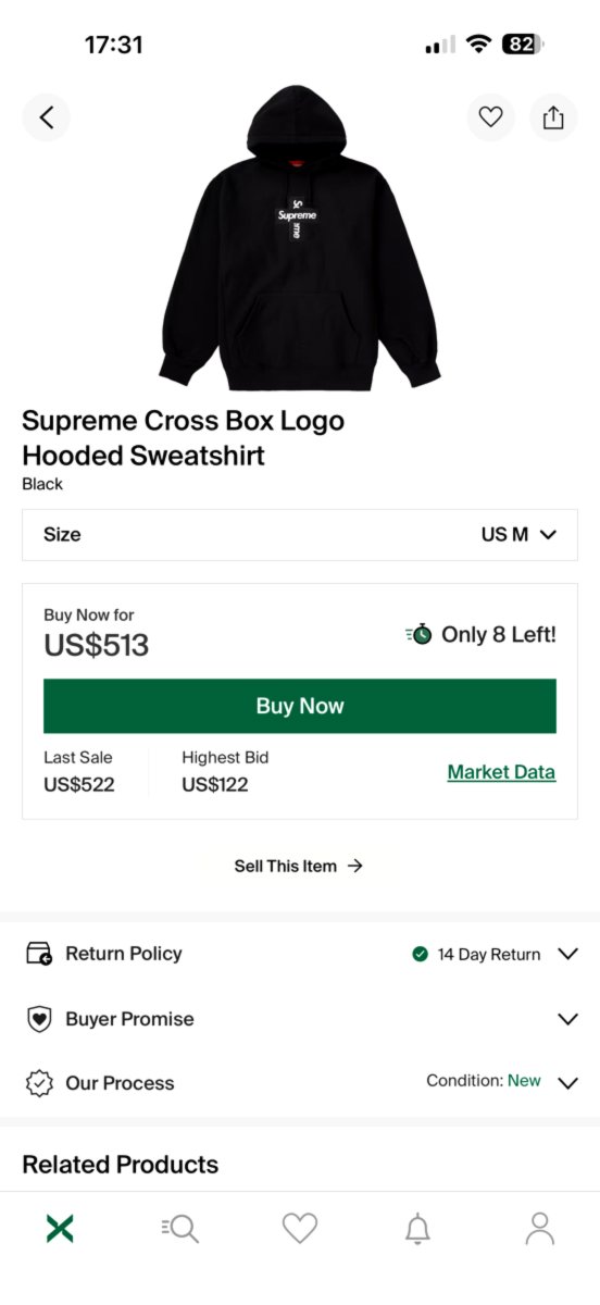 SUPREME CROSS BOX HOODIE FW20 UNISEX