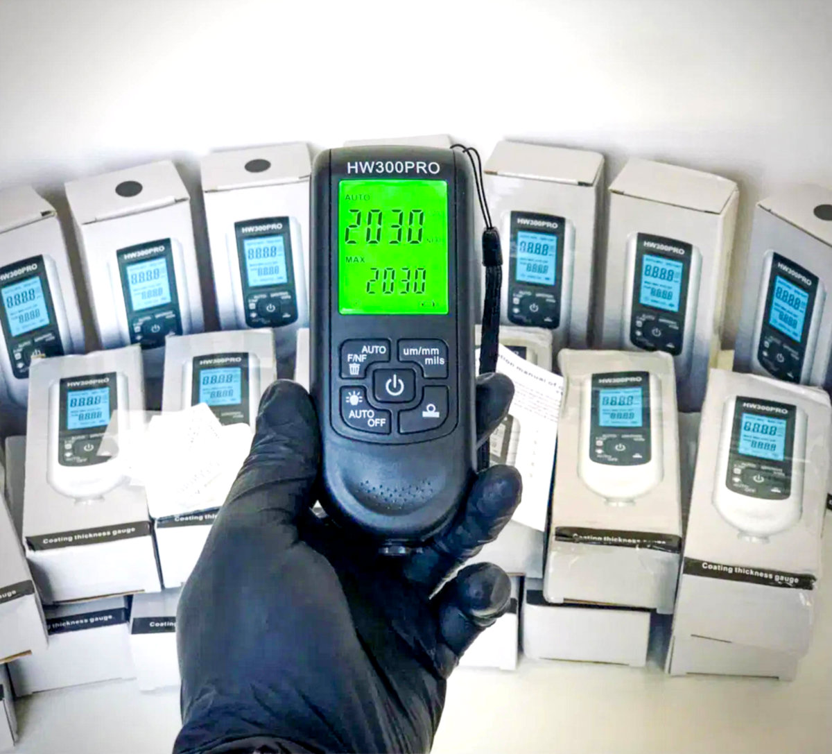 📏 Измеритель толщины краски HW-300 Pro — профессиональный толщиномер покрытий